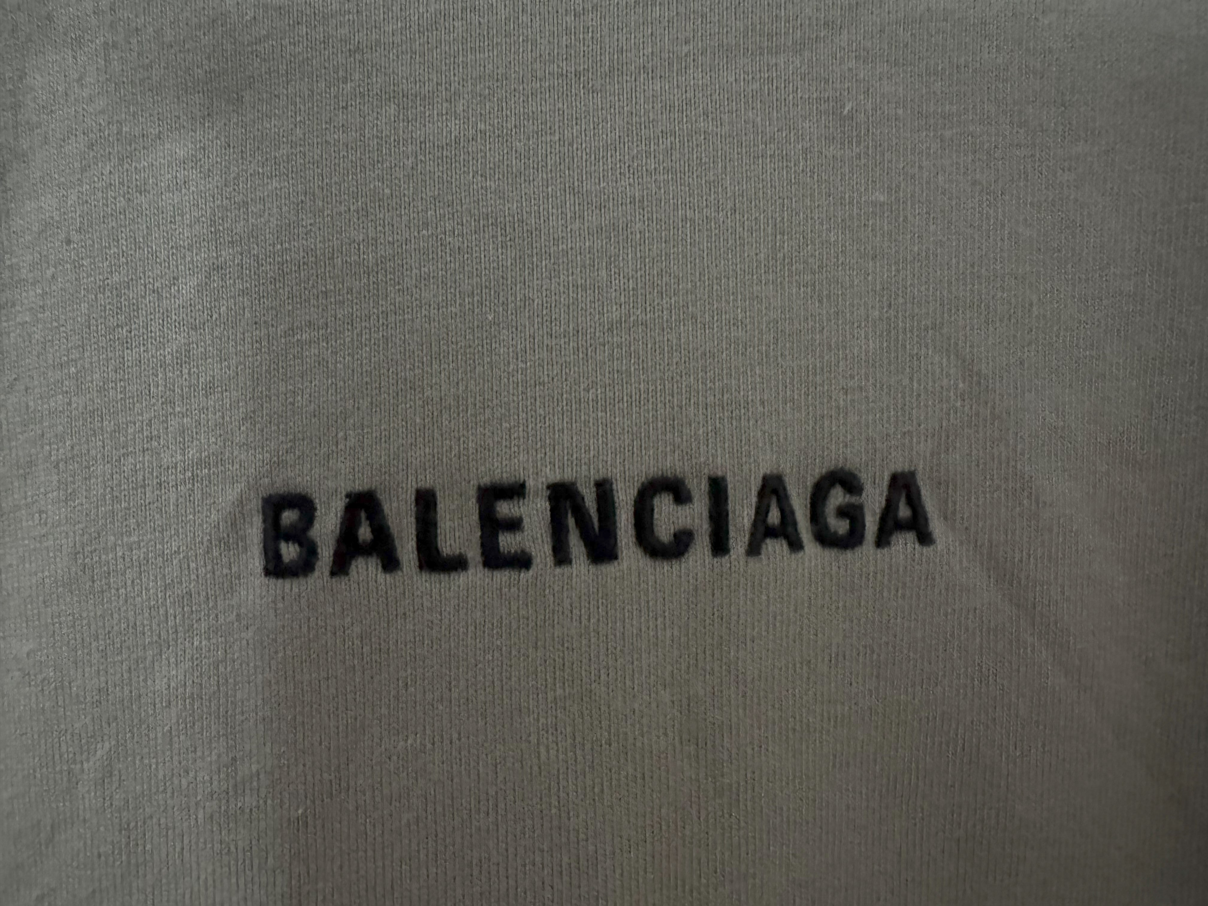 Balenciaga T-shirt – Front & Back Logo with Distressed Effect