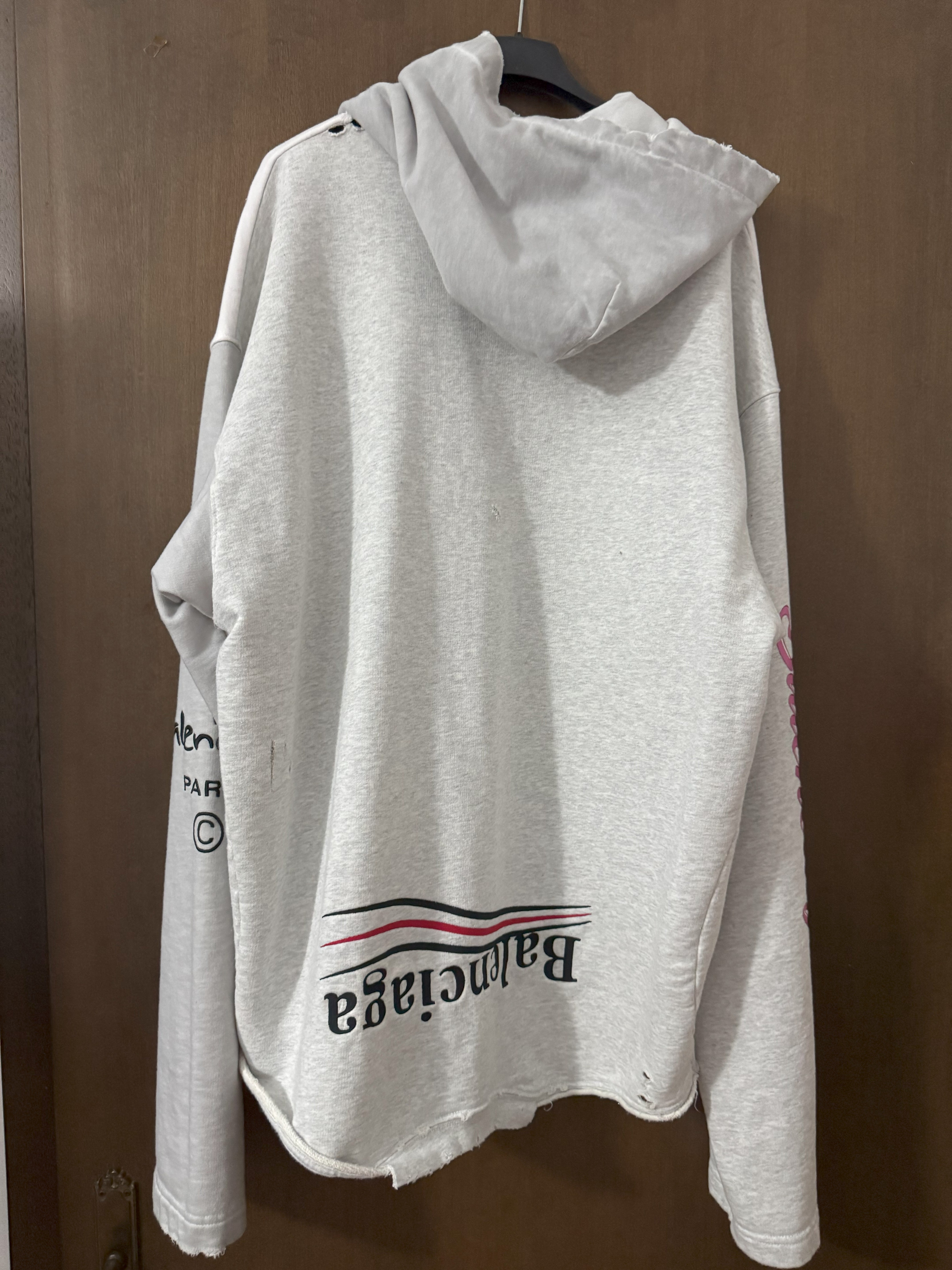 Balenciaga DIY College Hoodie – Distressed