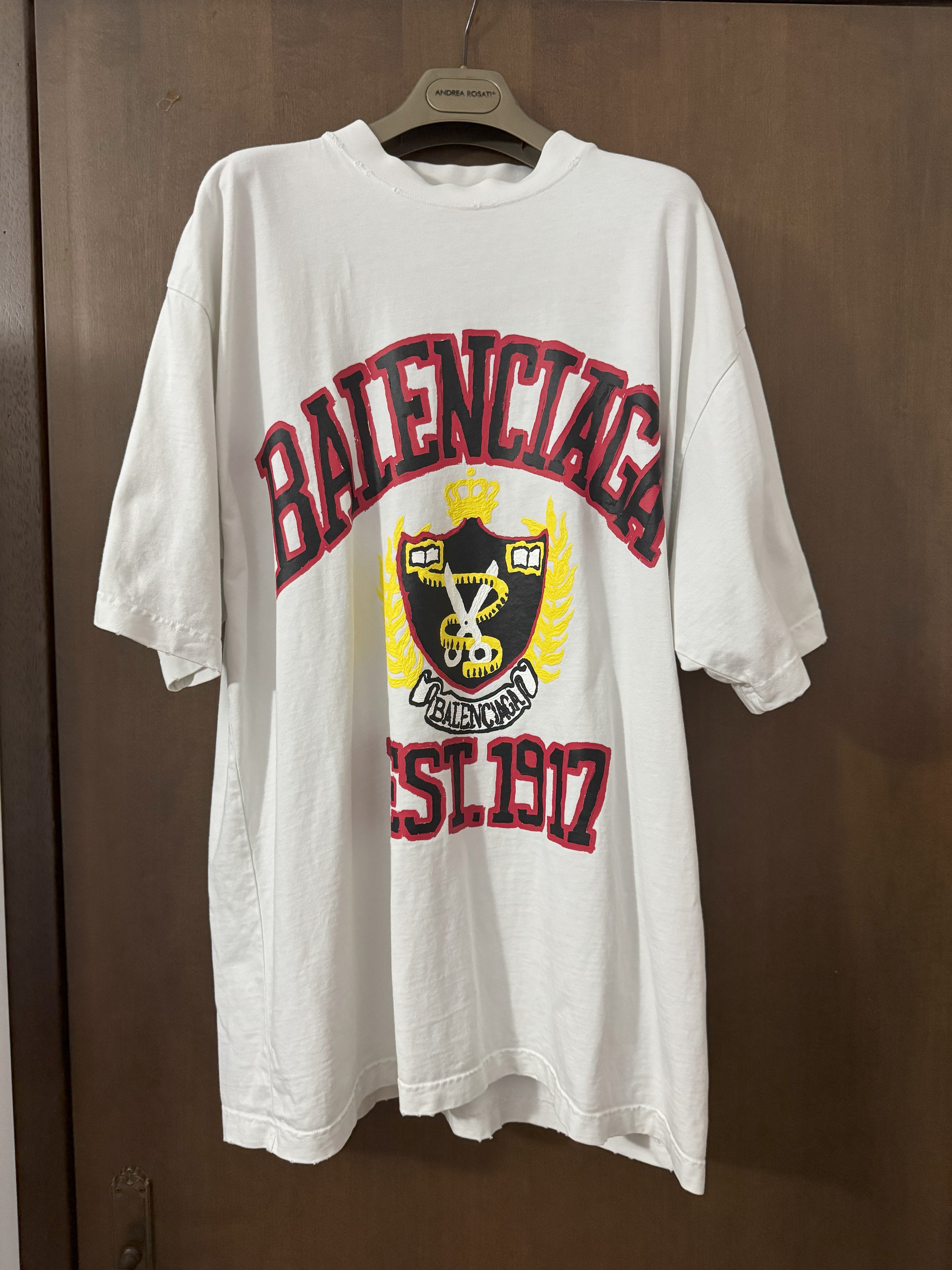 Balenciaga White DIY College T-Shirt