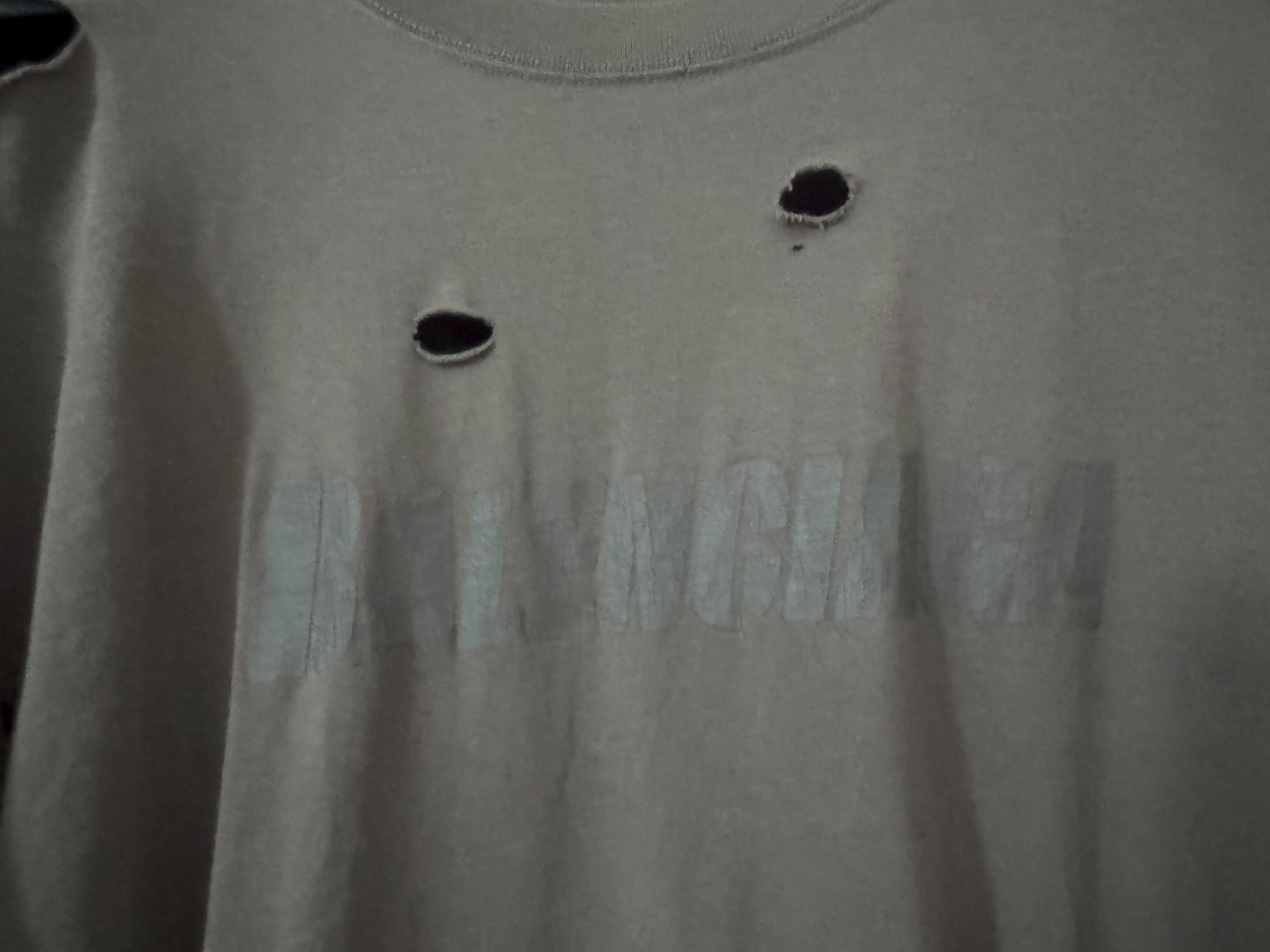 Balenciaga Caps Destroyed Flatground T-shirt